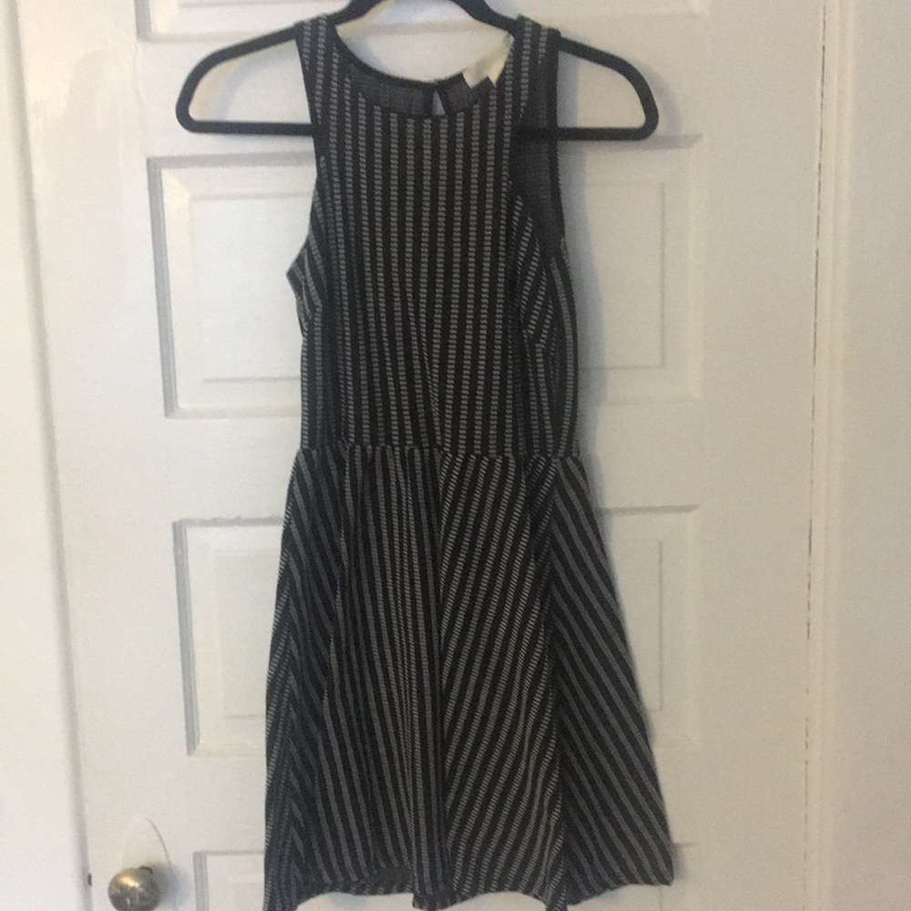 Fit and flare high-neck dress